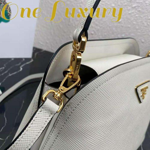 Replica Prada Women Medium Saffiano Leather Prada Matinee Bag-White 9