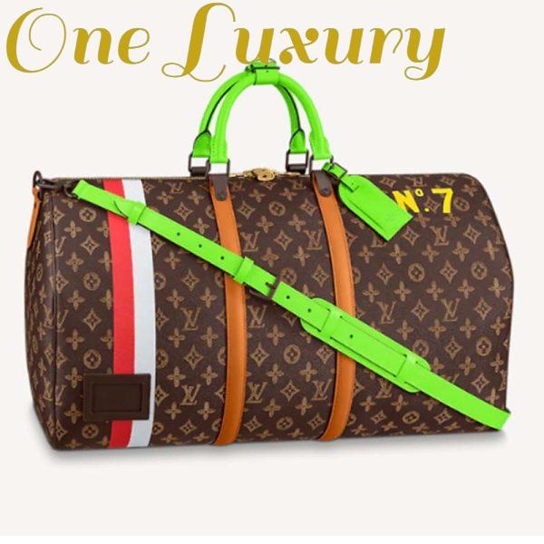Replica Louis Vuitton LV Unisex Keepall 55 Monogram Coated Canvas Cowhide Leather 2