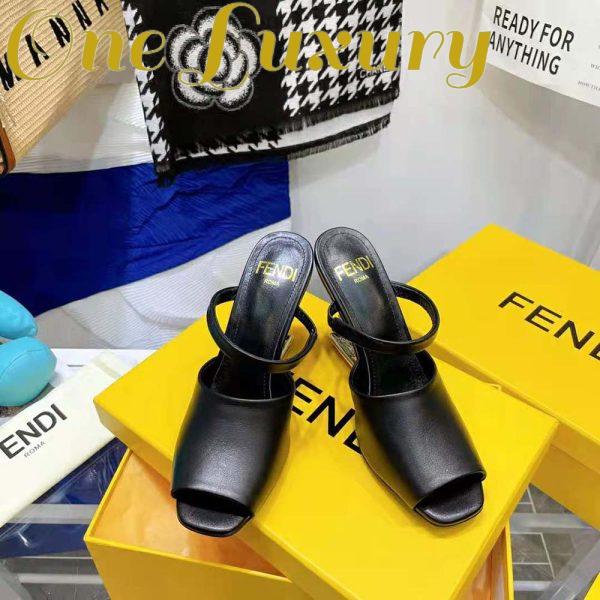 Replica Fendi Women First Black Leather High-Heeled Sandals 4