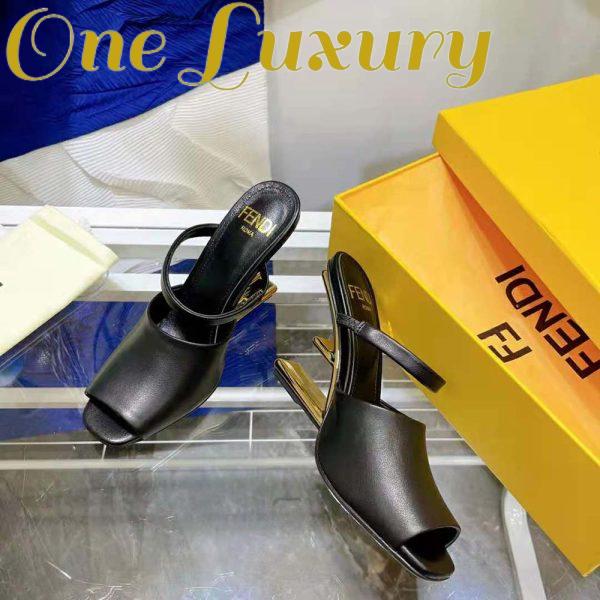 Replica Fendi Women First Black Leather High-Heeled Sandals 5