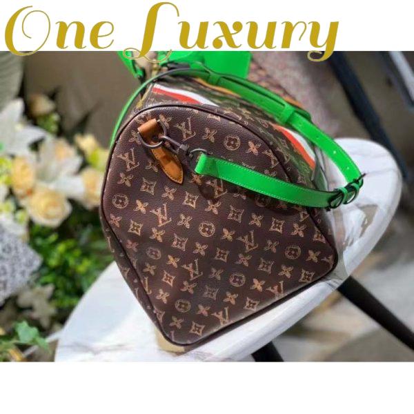 Replica Louis Vuitton LV Unisex Keepall 55 Monogram Coated Canvas Cowhide Leather 8