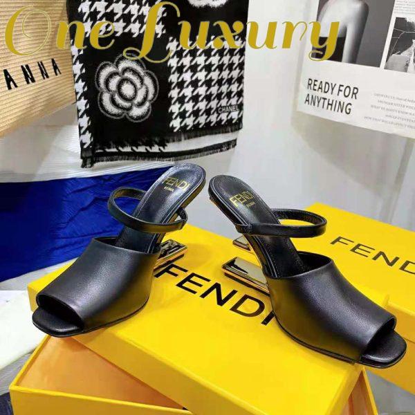 Replica Fendi Women First Black Leather High-Heeled Sandals 6