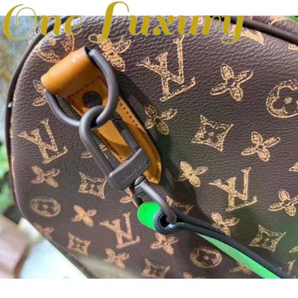 Replica Louis Vuitton LV Unisex Keepall 55 Monogram Coated Canvas Cowhide Leather 10