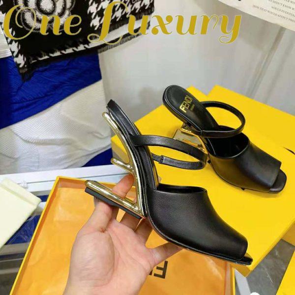 Replica Fendi Women First Black Leather High-Heeled Sandals 7