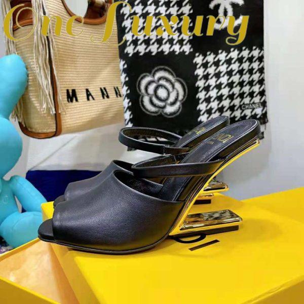 Replica Fendi Women First Black Leather High-Heeled Sandals 8