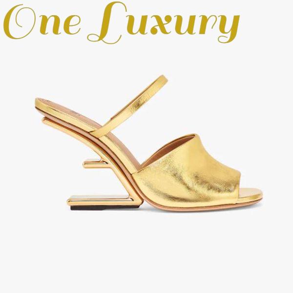 Replica Fendi Women First Gold Nappa Leather High-Heeled Sandals