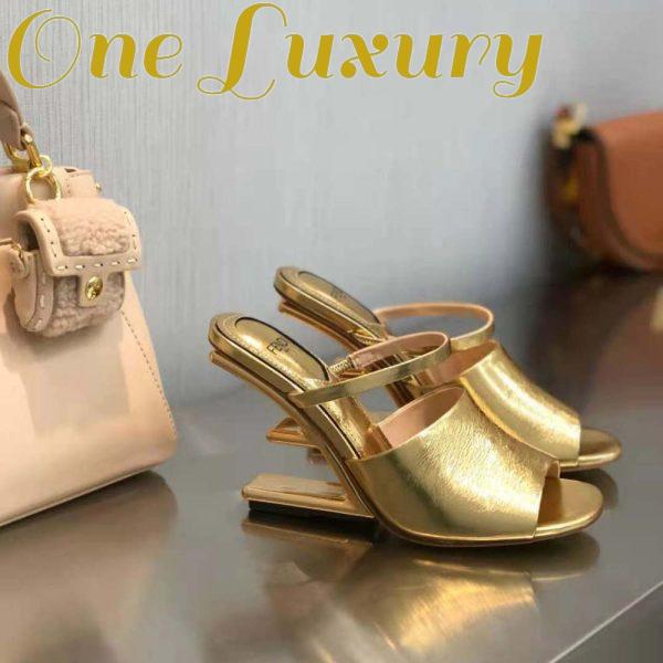 Replica Fendi Women First Gold Nappa Leather High-Heeled Sandals 3