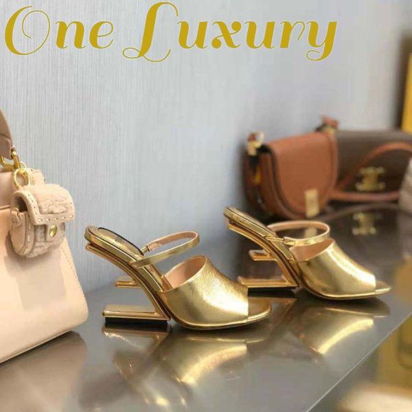 Replica Fendi Women First Gold Nappa Leather High-Heeled Sandals 4