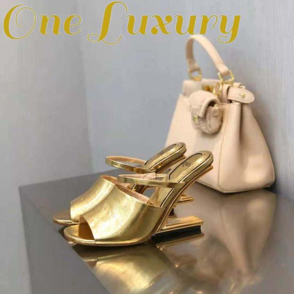 Replica Fendi Women First Gold Nappa Leather High-Heeled Sandals 5