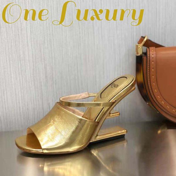 Replica Fendi Women First Gold Nappa Leather High-Heeled Sandals 9