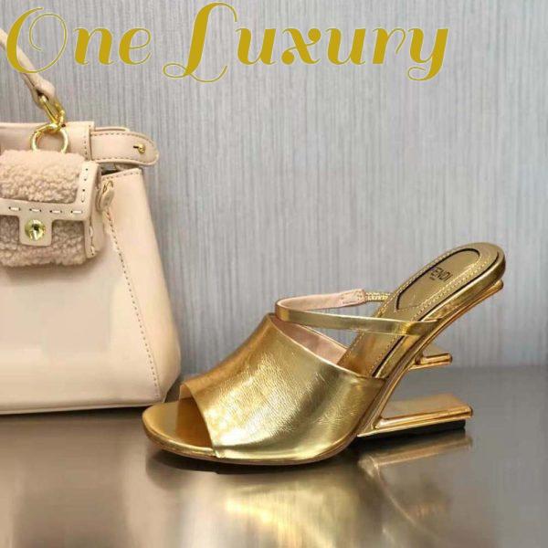 Replica Fendi Women First Gold Nappa Leather High-Heeled Sandals 10