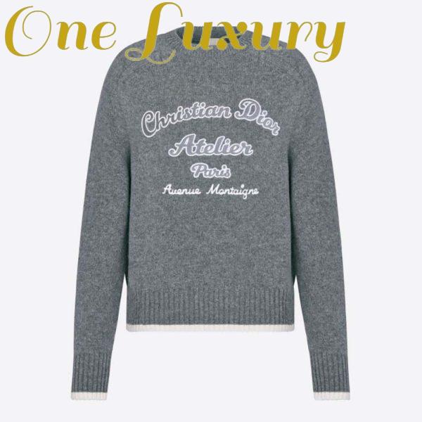 Replica Dior Men Christian Dior Atelier Sweater Gray Wool Jersey