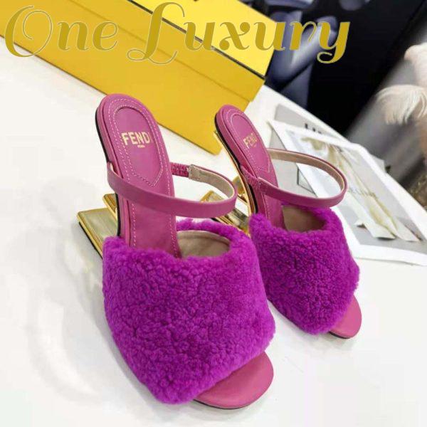 Replica Fendi Women First Purple Sheepskin High-Heeled Sandals 3