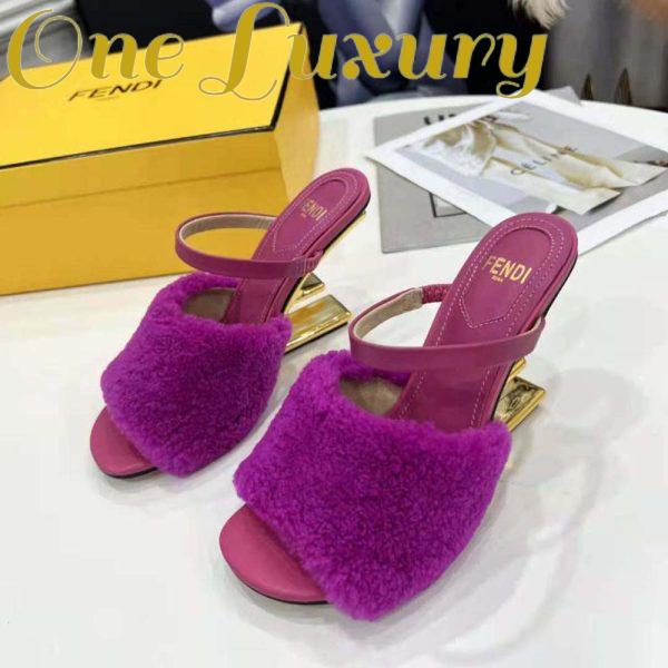 Replica Fendi Women First Purple Sheepskin High-Heeled Sandals 4