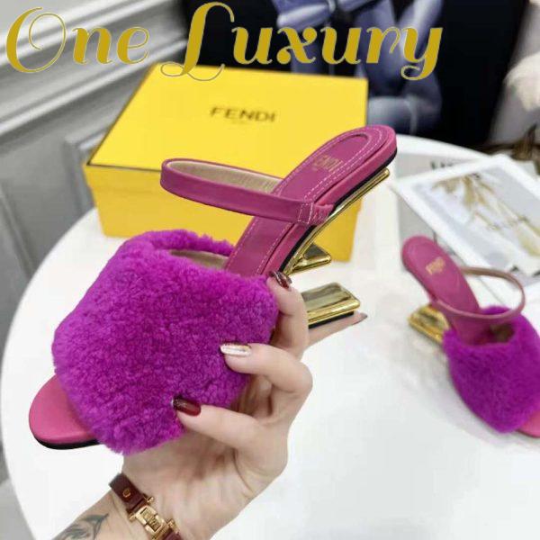 Replica Fendi Women First Purple Sheepskin High-Heeled Sandals 6