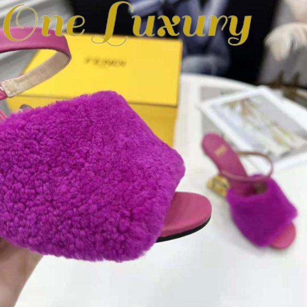 Replica Fendi Women First Purple Sheepskin High-Heeled Sandals 11