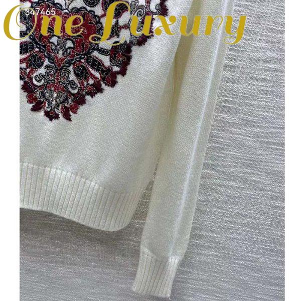 Replica Dior Women CD Sweater Ecru Technical Cashmere Wool Knit Dior Bandana Motif 10