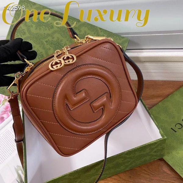 Replica Gucci Women GG Blondie Top Handle Bag Cuir Leather Round Interlocking G 3