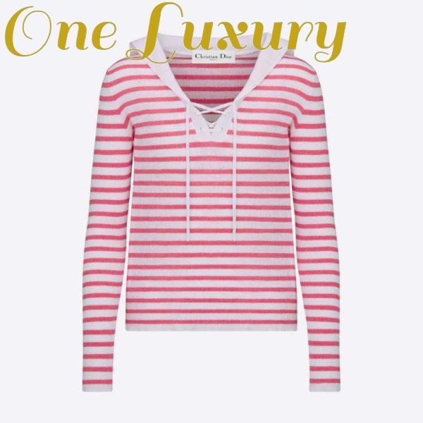 Replica Dior Women Mariniere Sweater Peony Pink Linen Cashmere and Silk 2