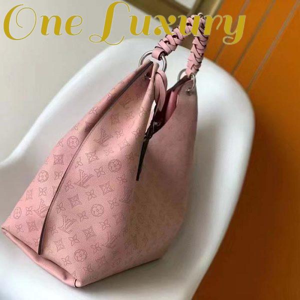 Replica Louis Vuitton LV Women Carmel Hobo Bag Pink Mahina Perforated Calfskin Leather 5