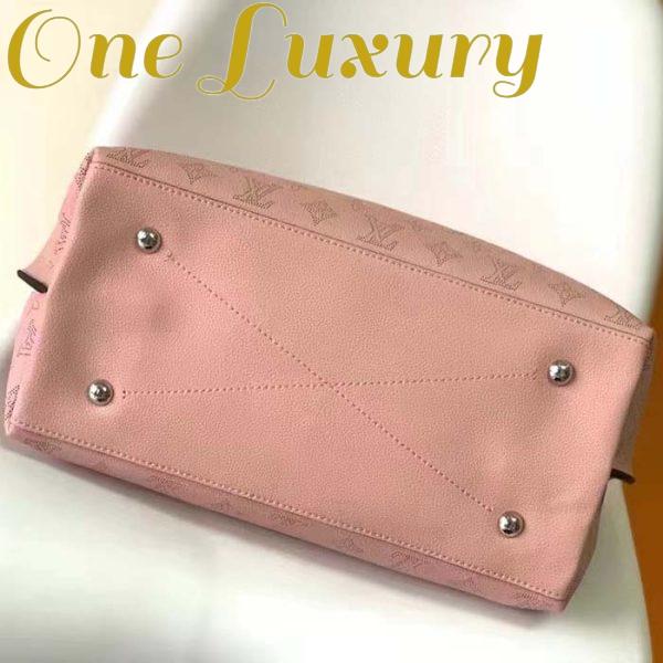 Replica Louis Vuitton LV Women Carmel Hobo Bag Pink Mahina Perforated Calfskin Leather 6