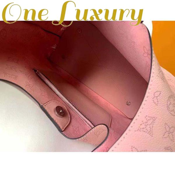 Replica Louis Vuitton LV Women Carmel Hobo Bag Pink Mahina Perforated Calfskin Leather 7