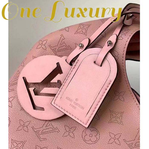 Replica Louis Vuitton LV Women Carmel Hobo Bag Pink Mahina Perforated Calfskin Leather 8