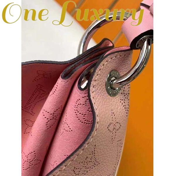 Replica Louis Vuitton LV Women Carmel Hobo Bag Pink Mahina Perforated Calfskin Leather 10