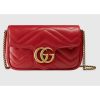 Replica Gucci Women GG Marmont Matelassé Leather Super Mini Bag Red Double G
