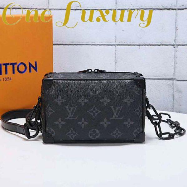 Replica Louis Vuitton LV Unisex Mini Soft Trunk Bag in Monogram Eclipse Canvas and Chain 4