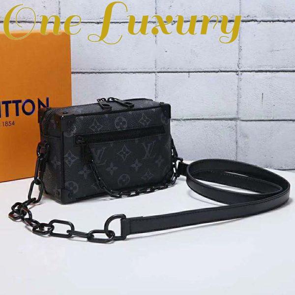 Replica Louis Vuitton LV Unisex Mini Soft Trunk Bag in Monogram Eclipse Canvas and Chain 5