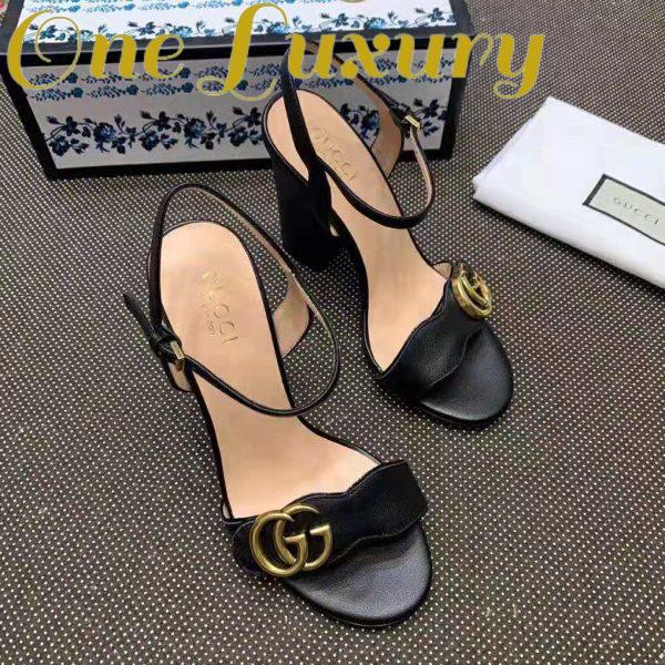 Replica Gucci Women Leather Sandal 10.2 cm Heel-Black 6