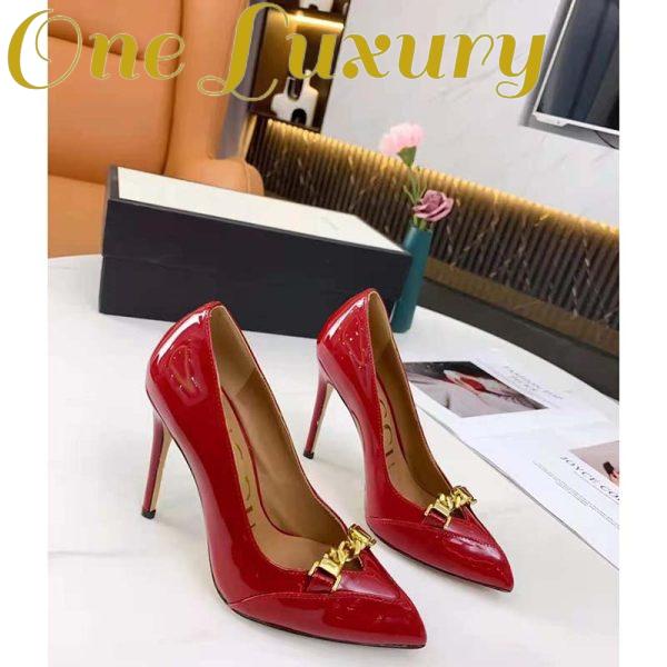 Replica Gucci GG Women’s Leather Pump with Chain Red Leather 9 cm Heel 3