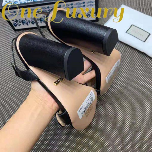 Replica Gucci Women Leather Sandal 10.2 cm Heel-Black 11