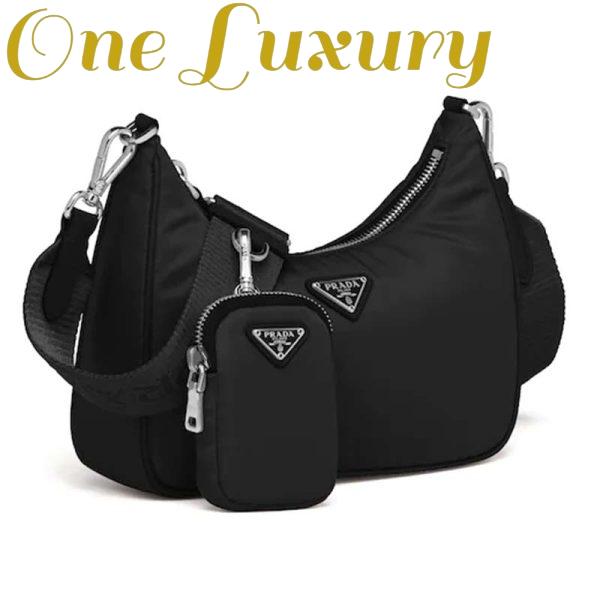 Replica Prada Women Prada Re-Edition 2005 Nylon Bag Saffiano Details-Black