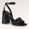 Replica Louis Vuitton LV Women Shake Sandal Black Patent Calf Leather 9.5 Cm Heel