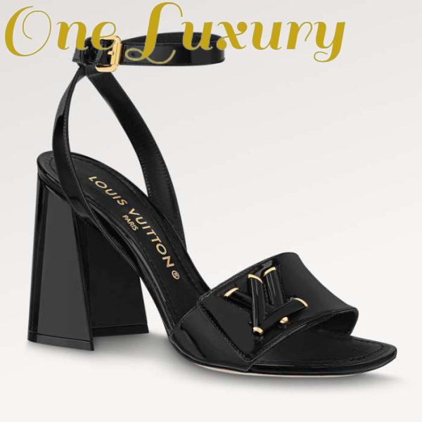 Replica Louis Vuitton LV Women Shake Sandal Black Patent Calf Leather 9.5 Cm Heel 2