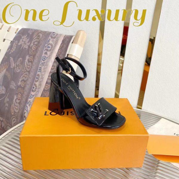 Replica Louis Vuitton LV Women Shake Sandal Black Patent Calf Leather 9.5 Cm Heel 3