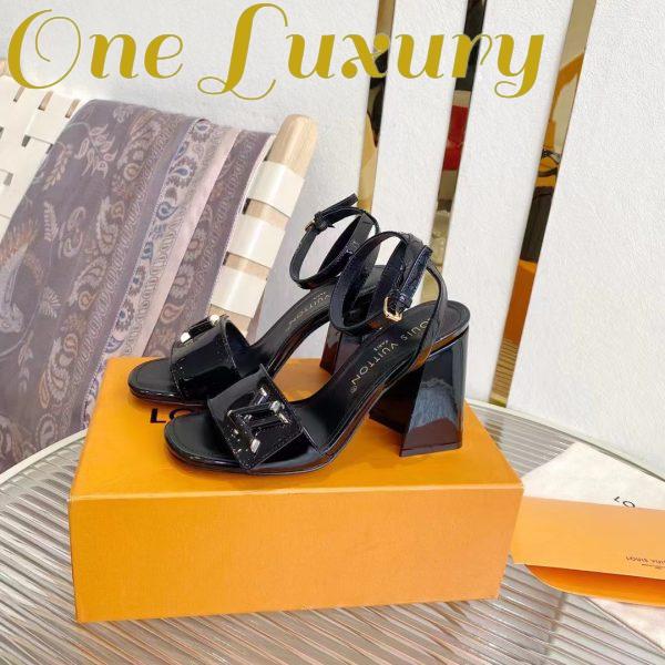 Replica Louis Vuitton LV Women Shake Sandal Black Patent Calf Leather 9.5 Cm Heel 5