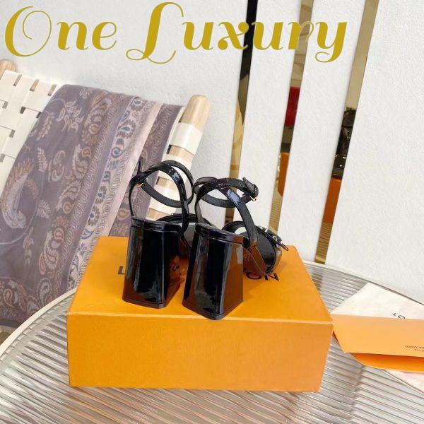 Replica Louis Vuitton LV Women Shake Sandal Black Patent Calf Leather 9.5 Cm Heel 8