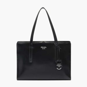 Replica Prada Women Re-Edition 1995 Brushed-Leather Medium Handbag-Black 2