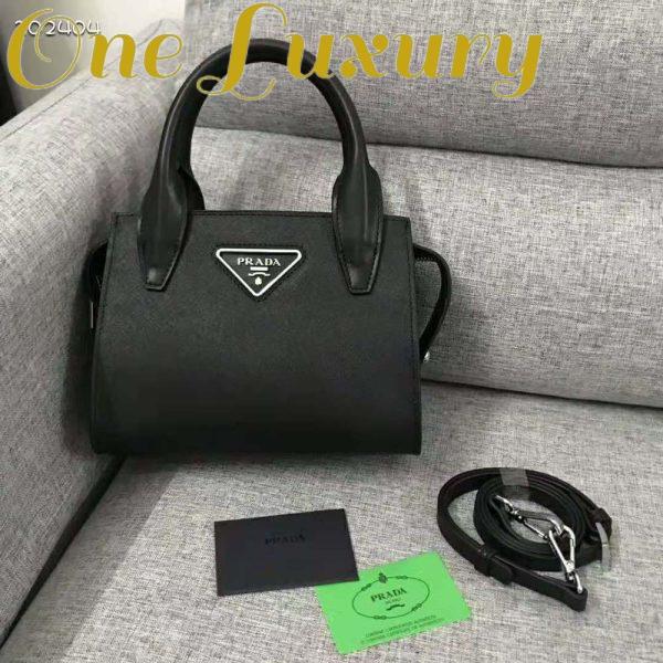 Replica Prada Women Saffiano Leather Prada Kristen Handbag-Black 3