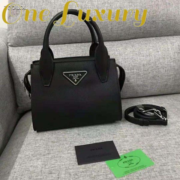 Replica Prada Women Saffiano Leather Prada Kristen Handbag-Black 4