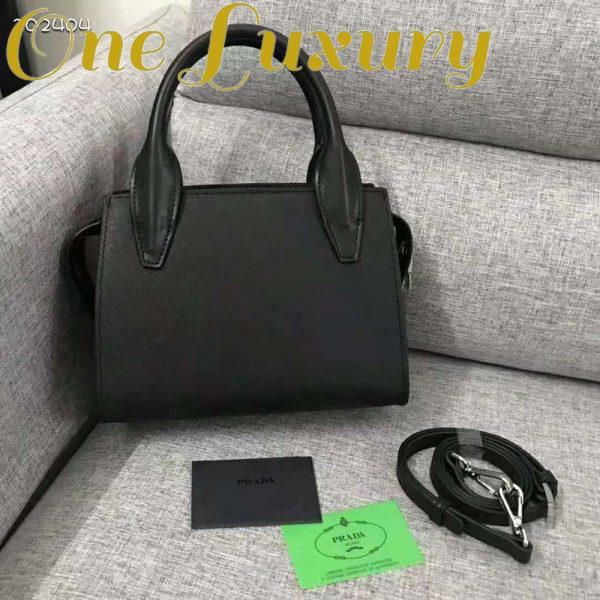 Replica Prada Women Saffiano Leather Prada Kristen Handbag-Black 5