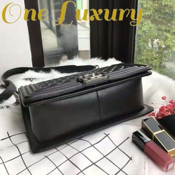 Replica Chanel Boy Chanel Handbag in Calfskin & Ruthenium-Finish Metal-Black 4