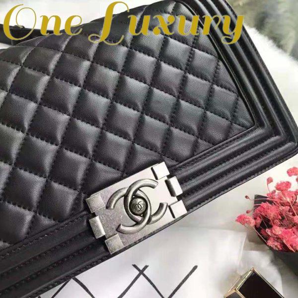 Replica Chanel Boy Chanel Handbag in Calfskin & Ruthenium-Finish Metal-Black 6