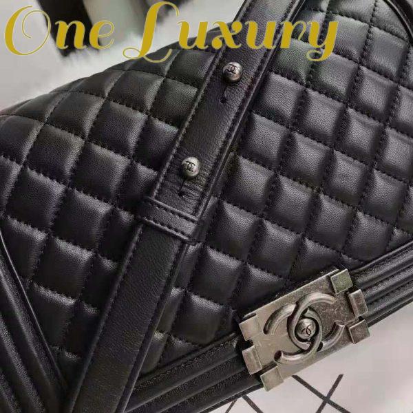 Replica Chanel Boy Chanel Handbag in Calfskin & Ruthenium-Finish Metal-Black 7