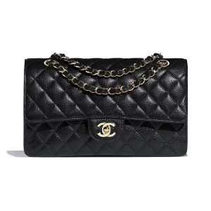 Replica Chanel Women Classic Handbag in Grained Calfskin Leather-Black 2