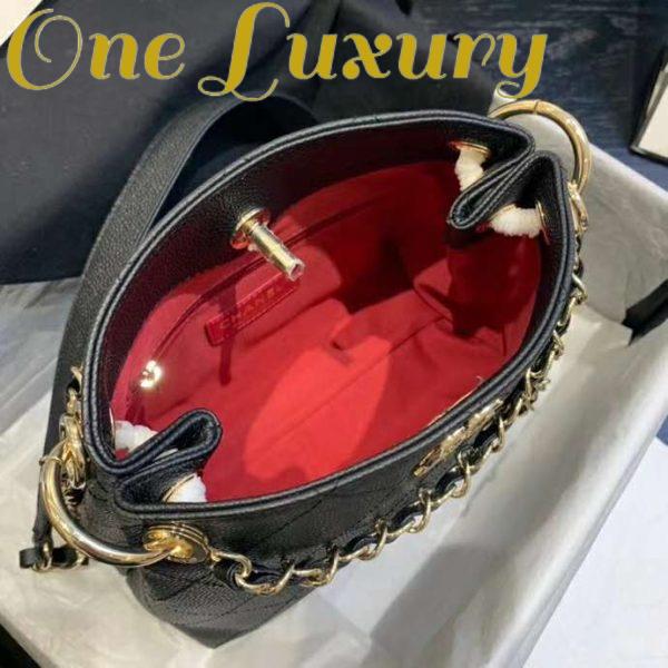 Replica Chanel Women Hobo Handbag in Calfskin Leather-Black 5