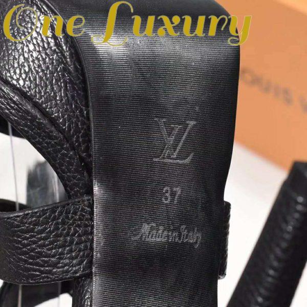 Replica Louis Vuitton LV Women Horizon Platform Sandal Black Grained Calf 10